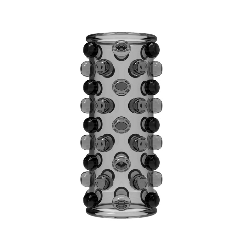 Explorer Spiked Lock Ring Foreskin Barrier Set, TPE Manual Delay Ring, Transparent Black — detail image 8
