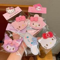 可爱蝴蝶结Kitty猫碎发魔术贴甜美少女前额刘海发卡发帖儿童头饰