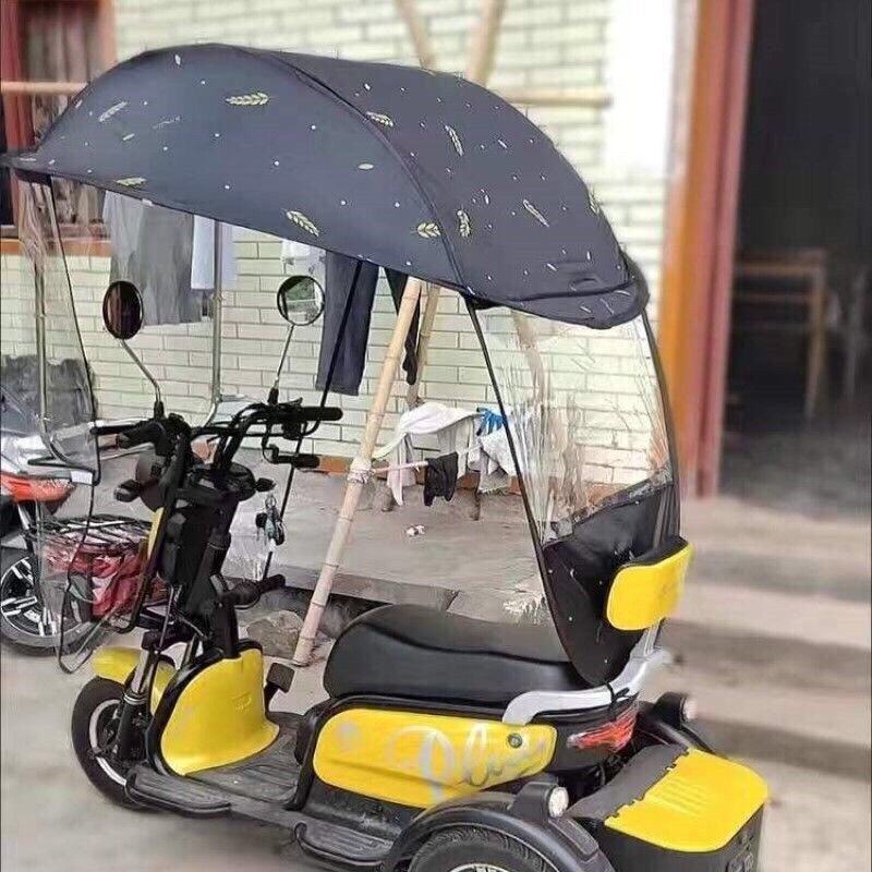 电动三轮车雨棚蓬遮阳防晒罩电瓶摩托车遮雨棚老人代步车挡风车棚|undefined