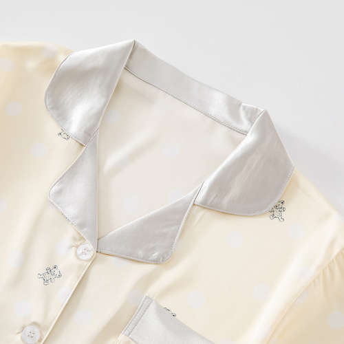 Children's 3-Piece Pajama Set 2024 Summer New Air Conditioning Suit Neutral Cardigan Cartoon Short Sleeve Chiffon Homecoming Clothes