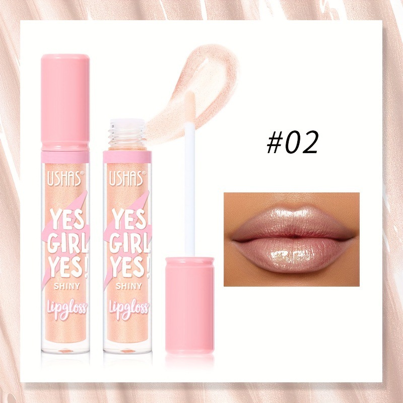 USHAS European and American Cross-border spot brillo de labios hidratante e hidratante esmalte de labios impermeable no se desvanece, no se pega a la taza de lápiz labial LG2506