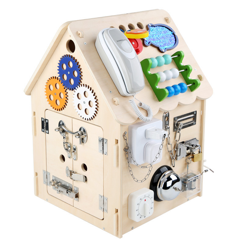 Accesorios de bricolaje para bebés transfronterizos Montessori, juguetes educativos de educación temprana para niños Montessori, casa de caja ocupada
