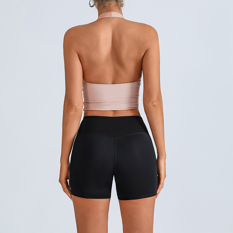 Chaleco deportivo transfronterizo europeo y americano, ropa de yoga, cuello halter femenino, cuello en V, running, fitness, espalda hermosa, top de entrenamiento de secado rápido