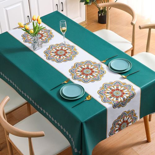 Benzhi Nordic embroidery tablecloth wholesale ins style waterproof, oil-proof and iron-proof rectangular pvc tablecloth coffee table cloth cross-border