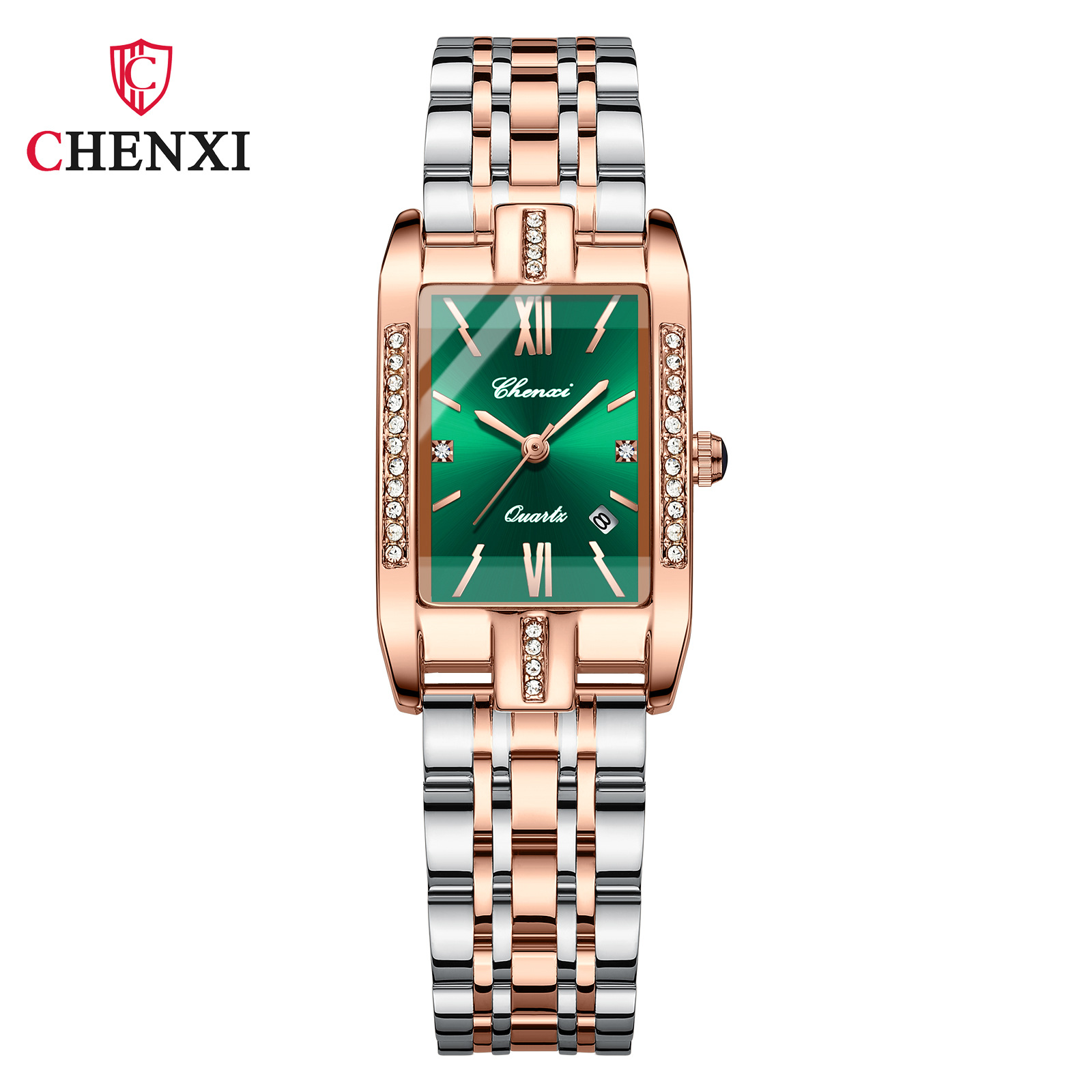 CHENGXI Chenxi 315 reloj de cuarzo cuadrado de moda para mujer impermeable creativo correa de acero moda Cross-Border Watch