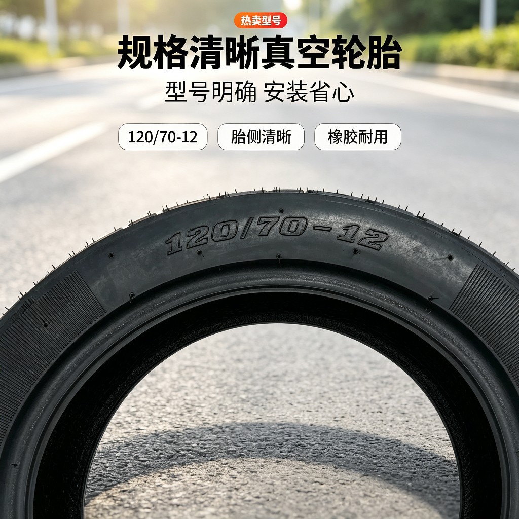 Brand new, unopened 120/70-12 vacuum semi-hot-melt, anti-slip and wear-resistant design with eight thick layers, vacuum tire
