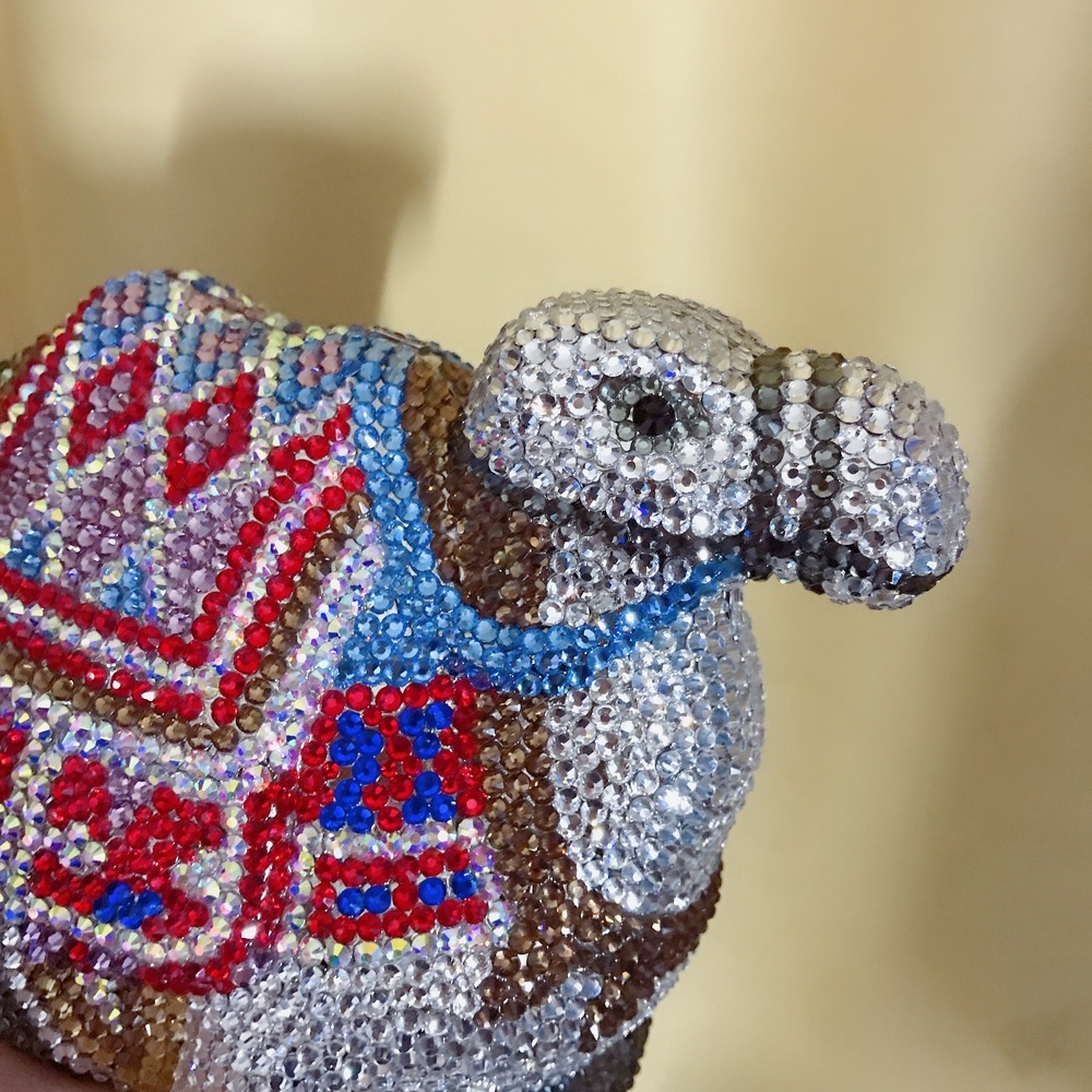 * Cartoon animal camello forma de diamante bolsas de cena bolsas de cristal de diamantes hechas a mano bolsas de caja dura para mujeres