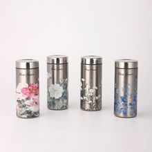高颜值牡丹玫瑰款纯钛保温杯商务办公茶水分离水杯户外便携迷你杯