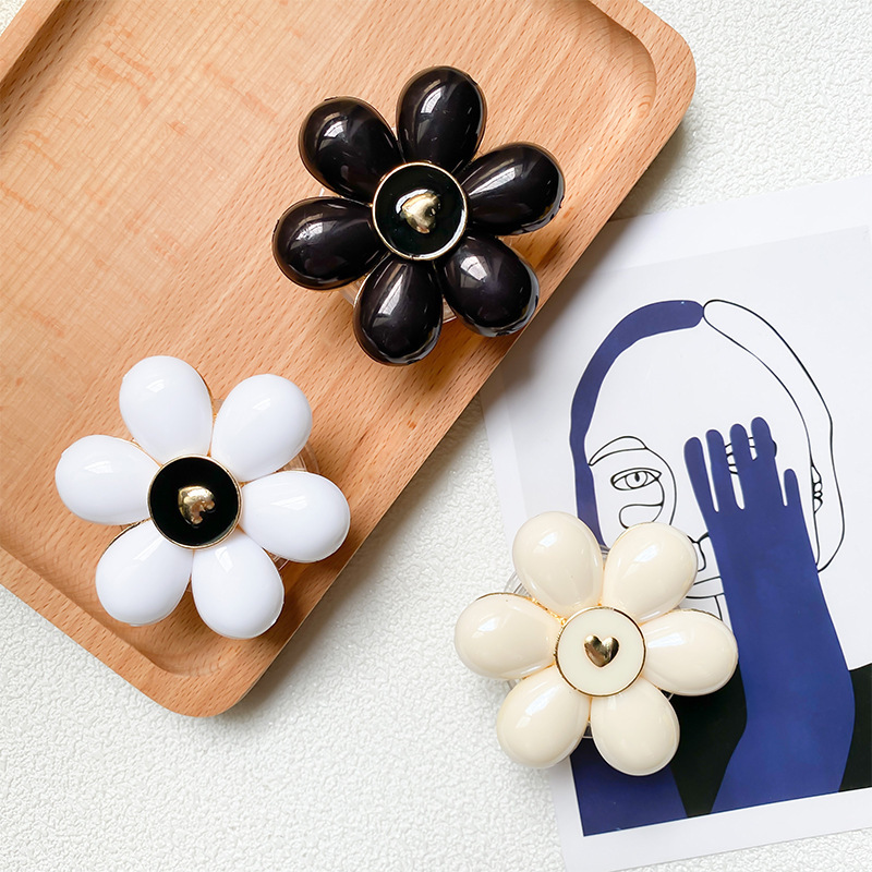 31g Weight Alloy, Resin Material Flower Pattern Fashion Style Small Fresh Flower Three-dimensional Stable Portable Mobile Phone Holder 1