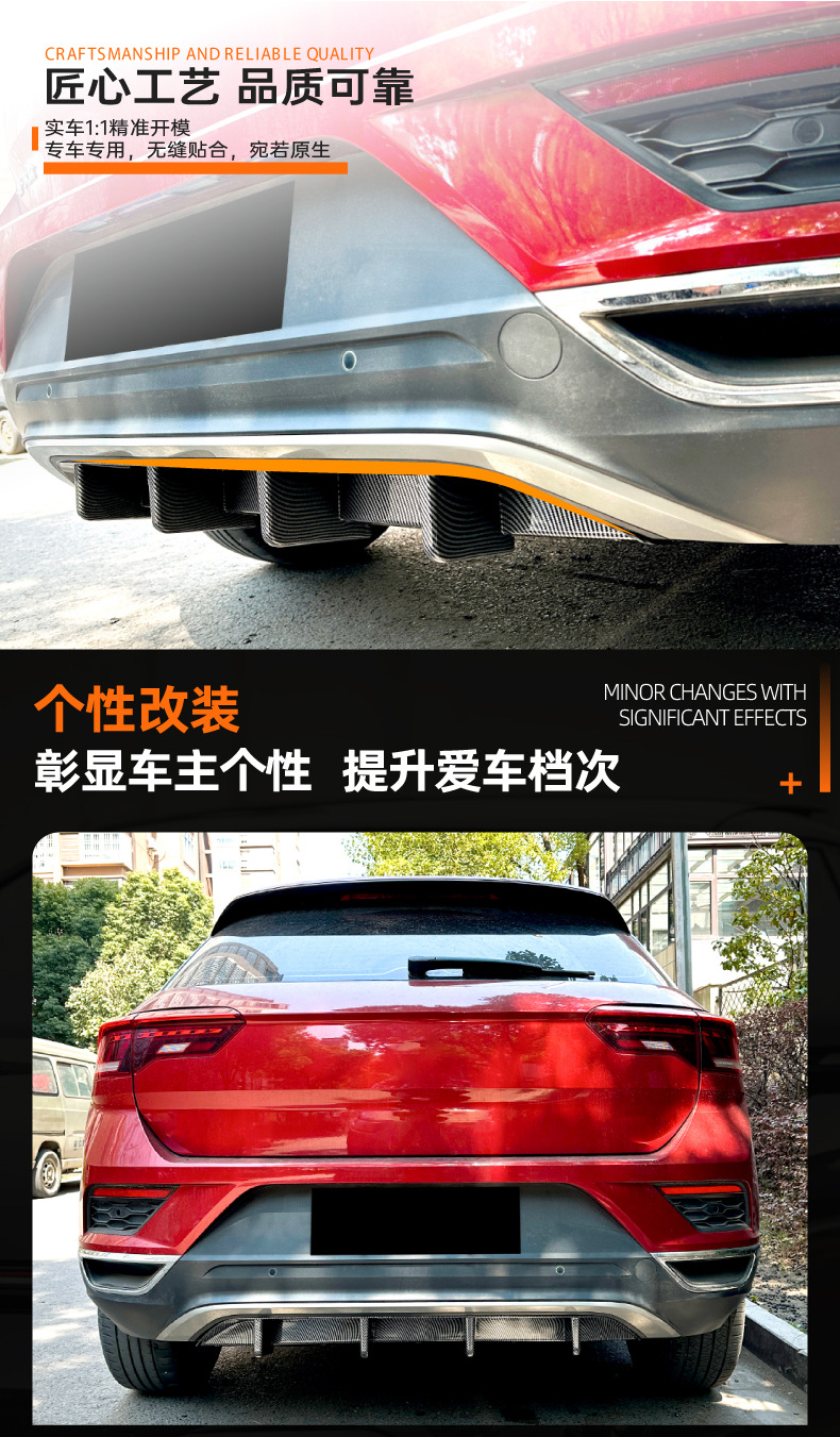 Suitable for Volkswagen T-Roc 2018-2022 Standard Version Rear Lip Spoiler Exterior Modification