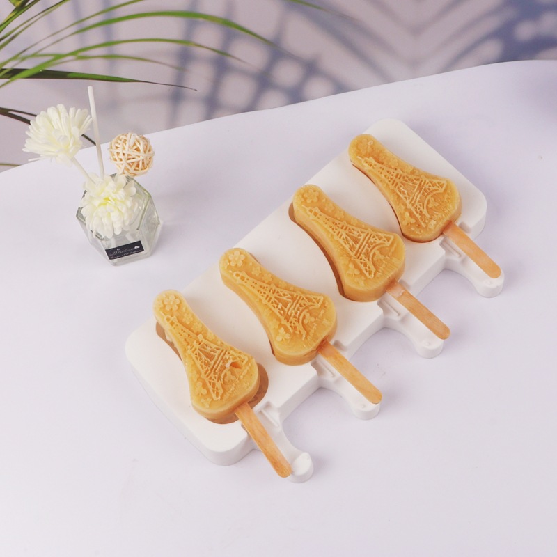 Nuevo molde de paleta diy4 incluso pagoda molde de helado hecho en casa queso palo helado paleta molde de silicona