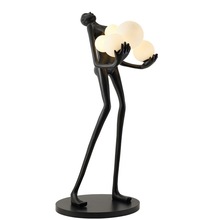 人形藝術雕塑抱球落地燈設計師酒店大堂展廳創意大型人物落地燈