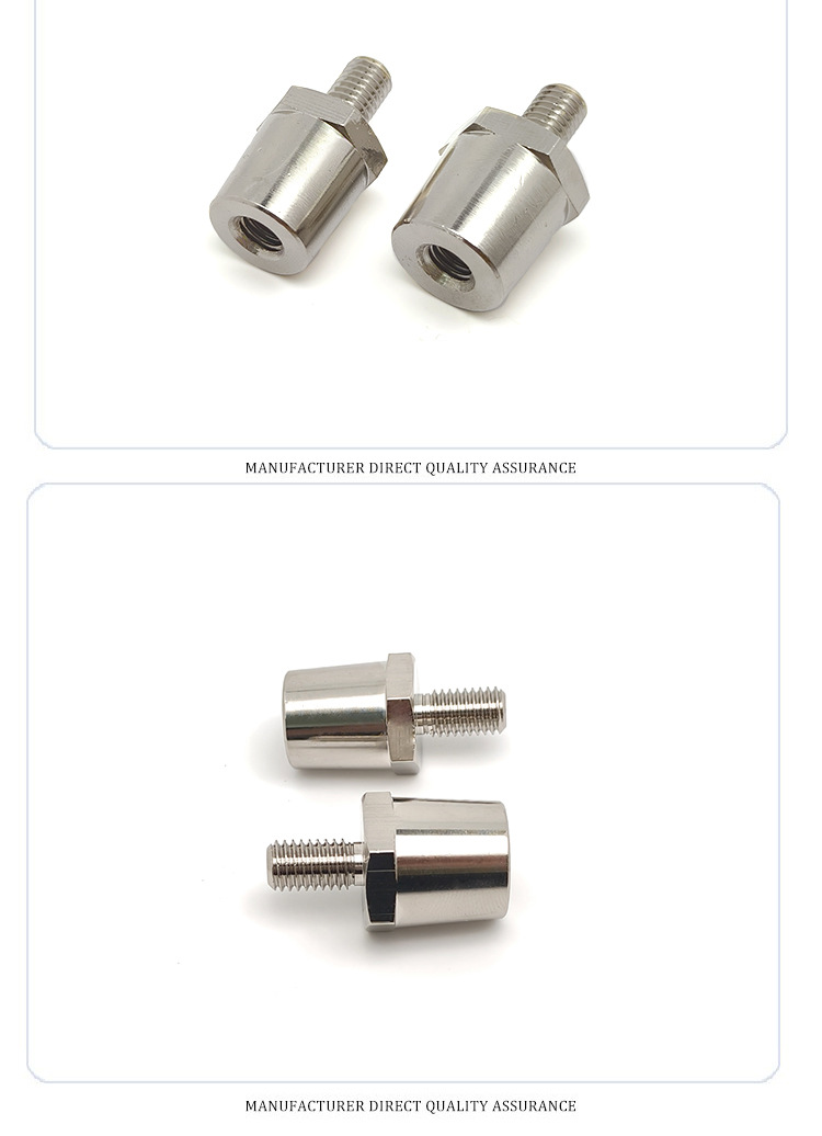 Automotive brass nickel-plated connector with 8MM internal thread and 8MM external thread, modified to standard terminal head, battery connection head, modification accessories