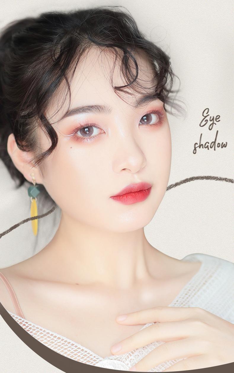 NOVO two-color eyeshadow palette: Pearlescent, matte, fine flash, low saturation, grayish pink, rose, earth tone, beginner Item Picture