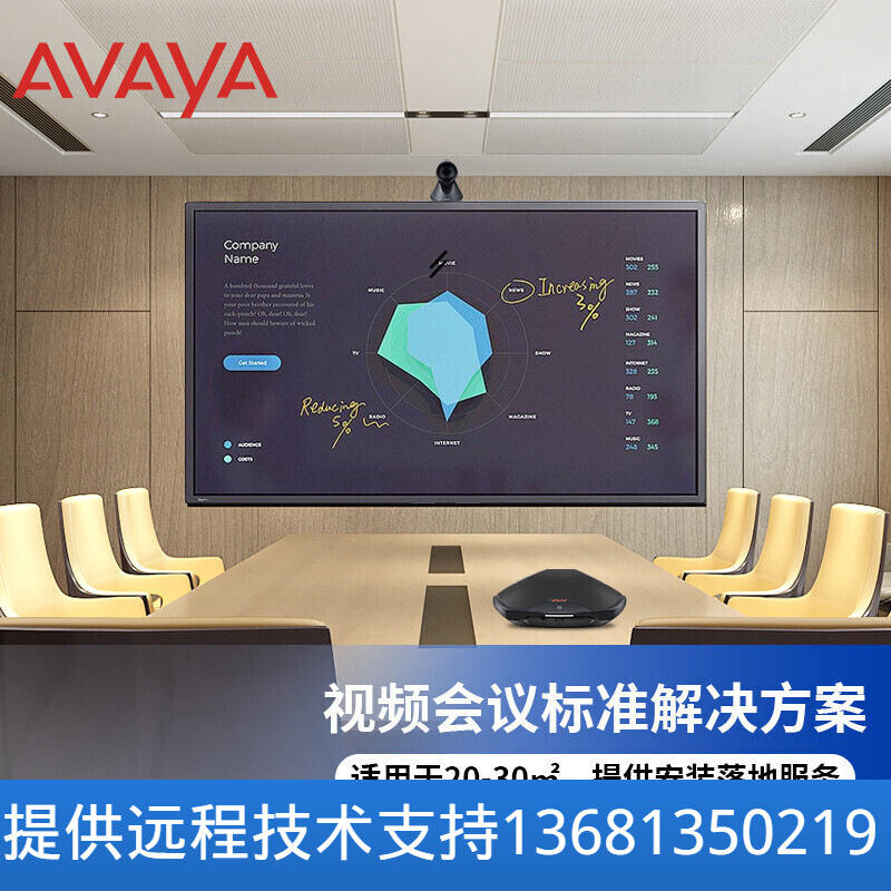 亚美亚（Avaya）视频会议标准解决方案 （全向麦克风B109+高清摄