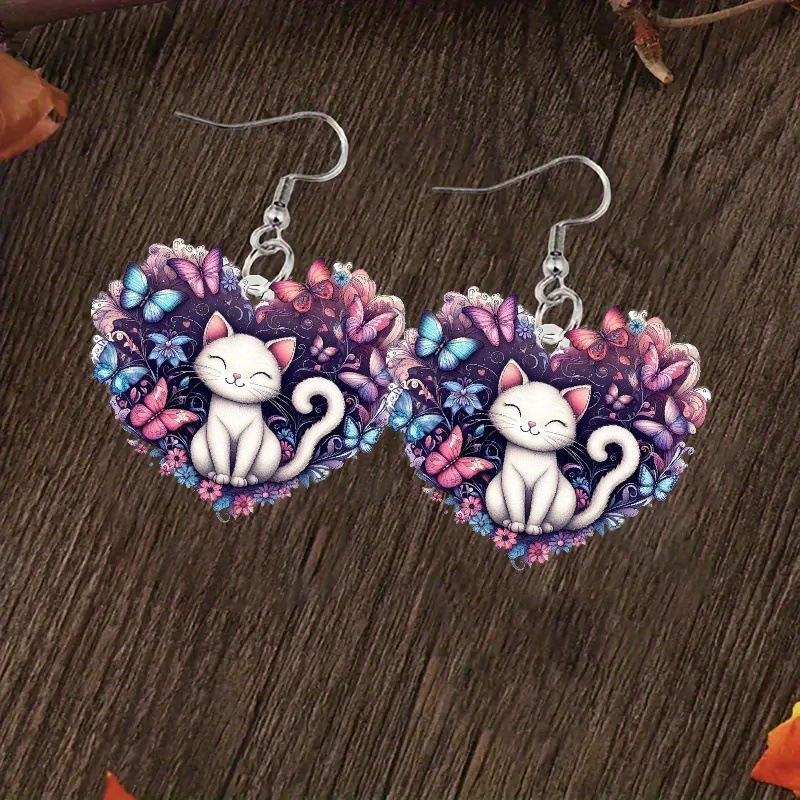 acrylic cute earrings heart shaped