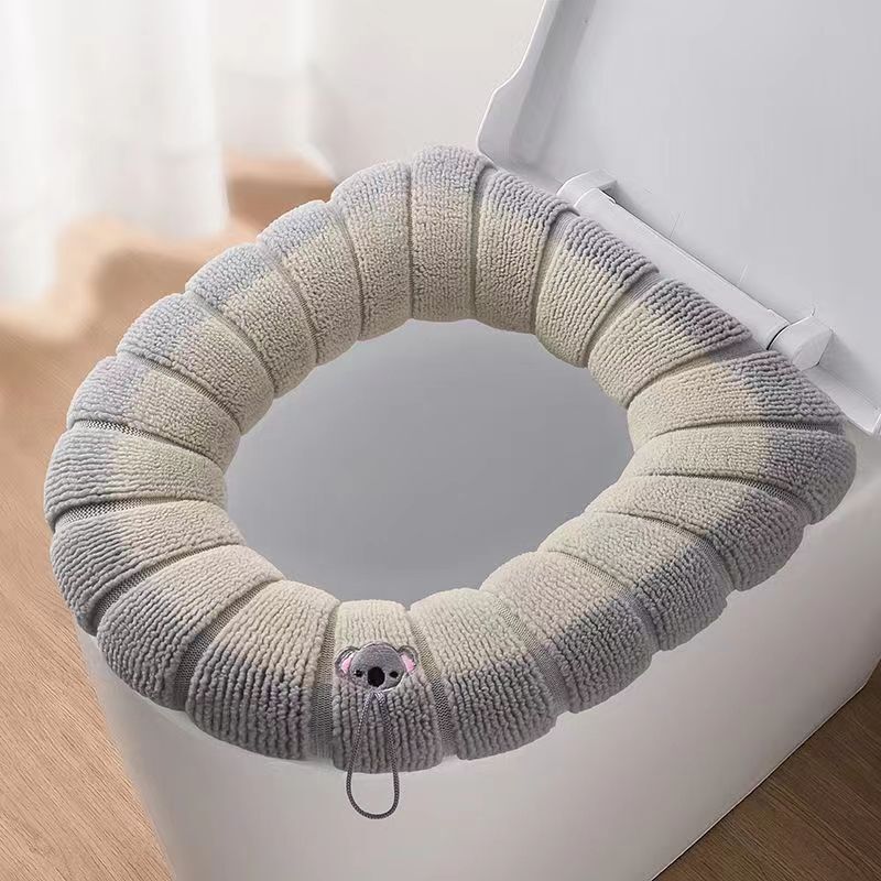 トイレマットを厚くした四季通用の取っ手付きトイレ座布団保温とトイレカバー家庭用トイレリング卸売り|undefined