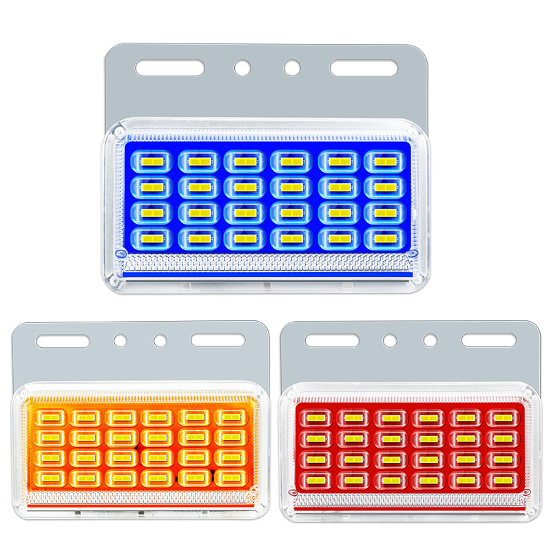 Luz lateral del camión 24V impermeable Super brillante luz lateral del coche LED luz fuerte luz de la cintura luz del neumático del piso del remolque Luz de marcha atrás