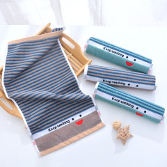 純棉家用小毛巾卡通童巾深色系可愛刺繡禮品批發童趣笑臉兒童毛巾