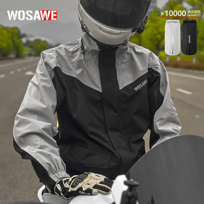 Wosawe Motorcycle Waterproof Rainoutwear Jacket Outdoor Camping Hiking Mountaineering Jacket Hooded Windproof Jacket