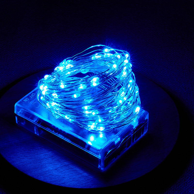 Caja de la batería Cadena de luz LED alambre de cobre luz Decoración de Navidad pequeño color luz estrella luz atmósfera luz semental luz intermitente al por mayor