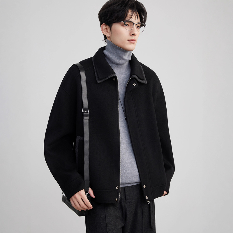 All-Wool Double Lapel Design Short Double-Sided Woolen Outwear Men's New Winter High-End Commuter Woolen Outwear