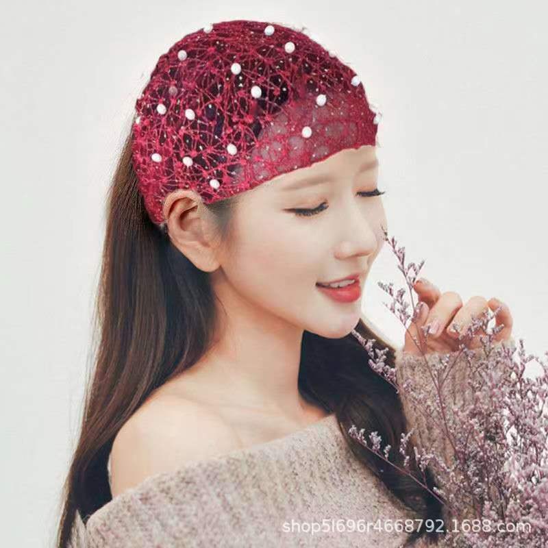 Accesorio para el cabello con diadema de perlas para lavarse la cara, cubrir las canas, adecuado para salir, coletero, accesorio para el cabello, diadema, tocado versátil.