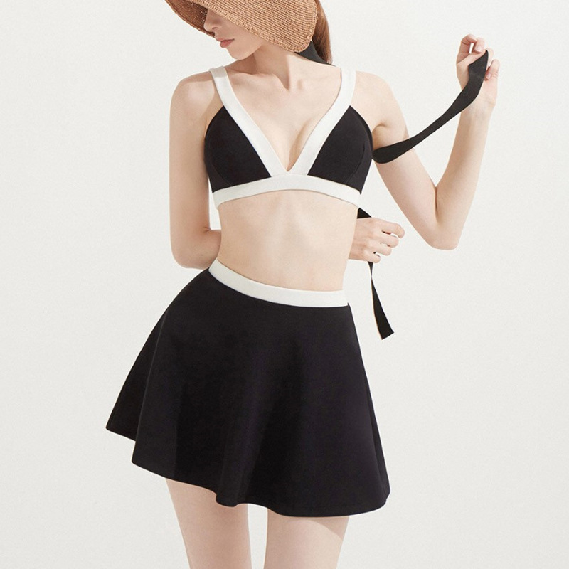 Internet Hot 2021 Swimsuit Ins Style Student Three-piece Set Seaside Hot Spring Japanese and Korean-style Fairy Swimsuit Summer Bikini