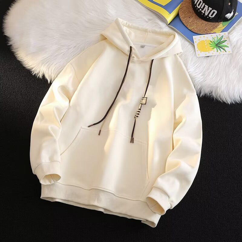 Men's Heavyweight Sand Washed Hooded Sweatshirt Retro Loose Top_voghion.com