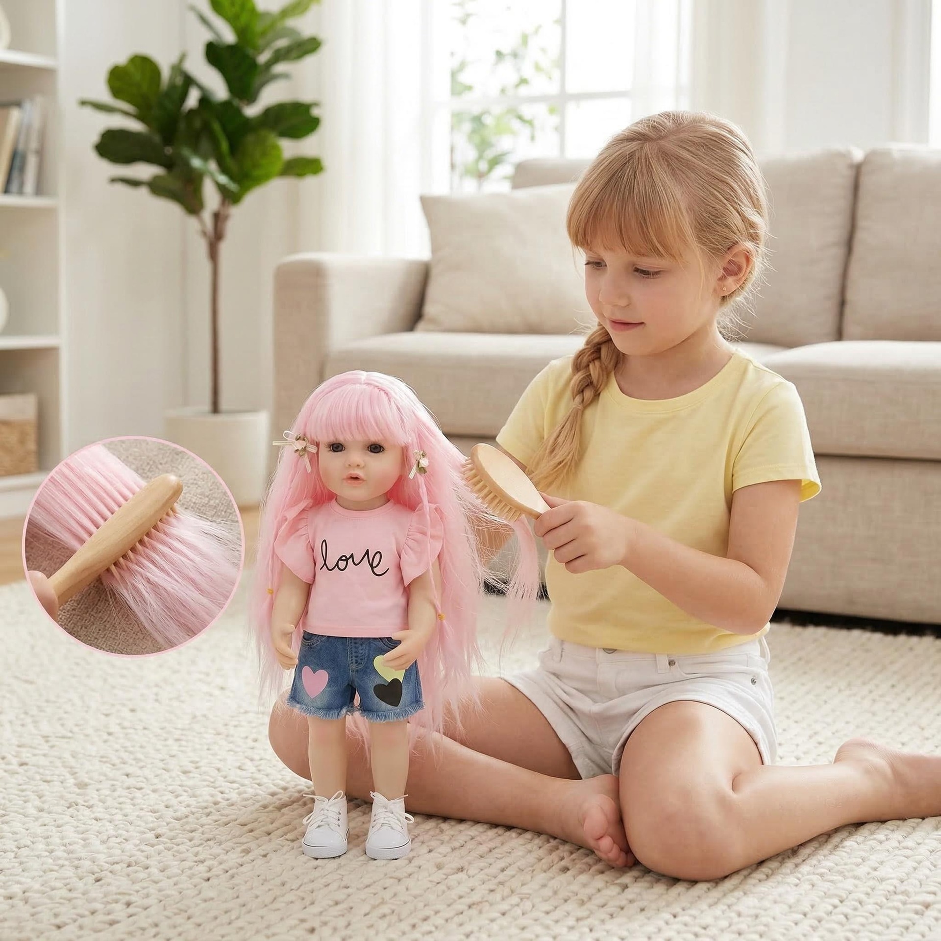 NPK22inch amor pantalones cortos de vaqueros Betty simulación muñeca renacida para acompañar a los niños regalos de vacaciones preferidos