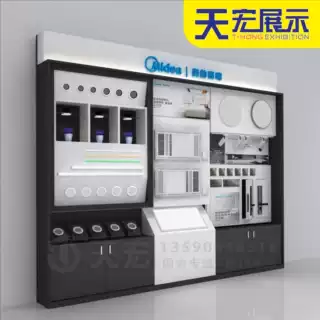 led灯具店展示柜定制 中山厂家直销全店烤漆展示柜展架中岛柜定做