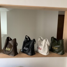 包包女单肩字母pu软皮简约休闲托特包复古韩版大容量上班通勤包潮