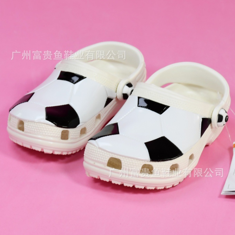 Children's non-slip football Crocs-style slippers