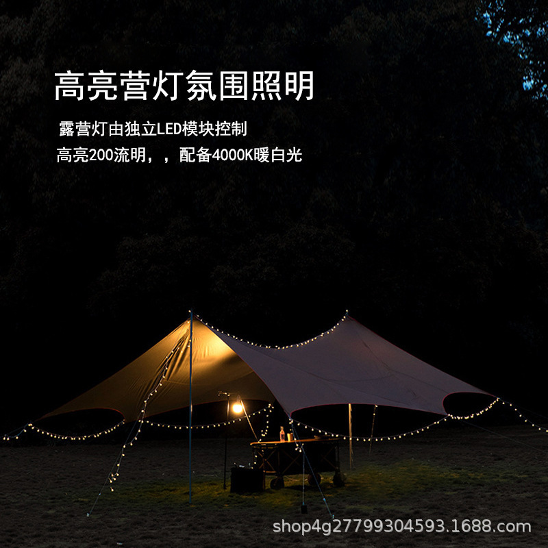 La nueva luz led de almacenamiento se puede usar para acampar, luz de tamaño enrollado, luz de ambiente de carpa, luz de Navidad multifuncional, luz de cadena de almacenamiento