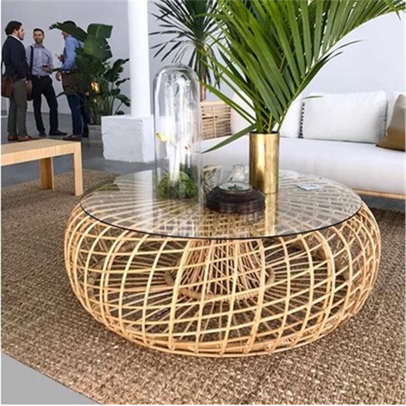 Sofá al aire libre combinación patio hotel terraza villa B & B ocio silla de mimbre exterior impermeable protector solar muebles de ratán