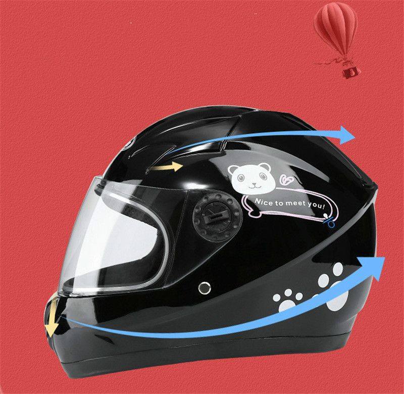 Black Electric Car 3-8 Year Old Children's Helmet Winter Cartoon Safety