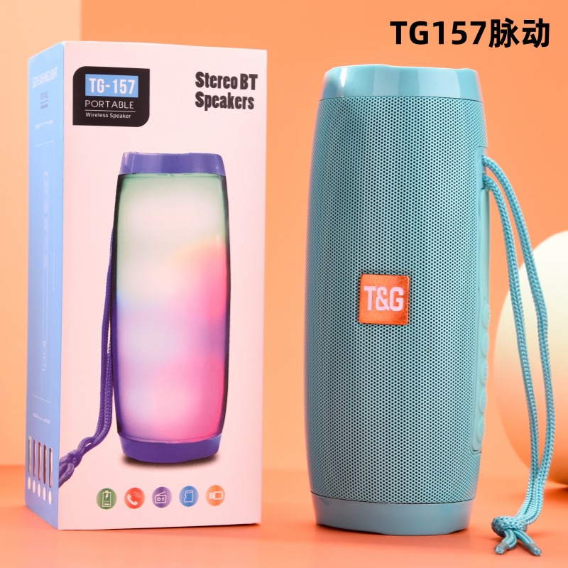TG157 맥동 led 블루투스 스피커 카드 휴대용 무선 블루투스 작은 스테레오 듀얼 스피커 대용량 스피커