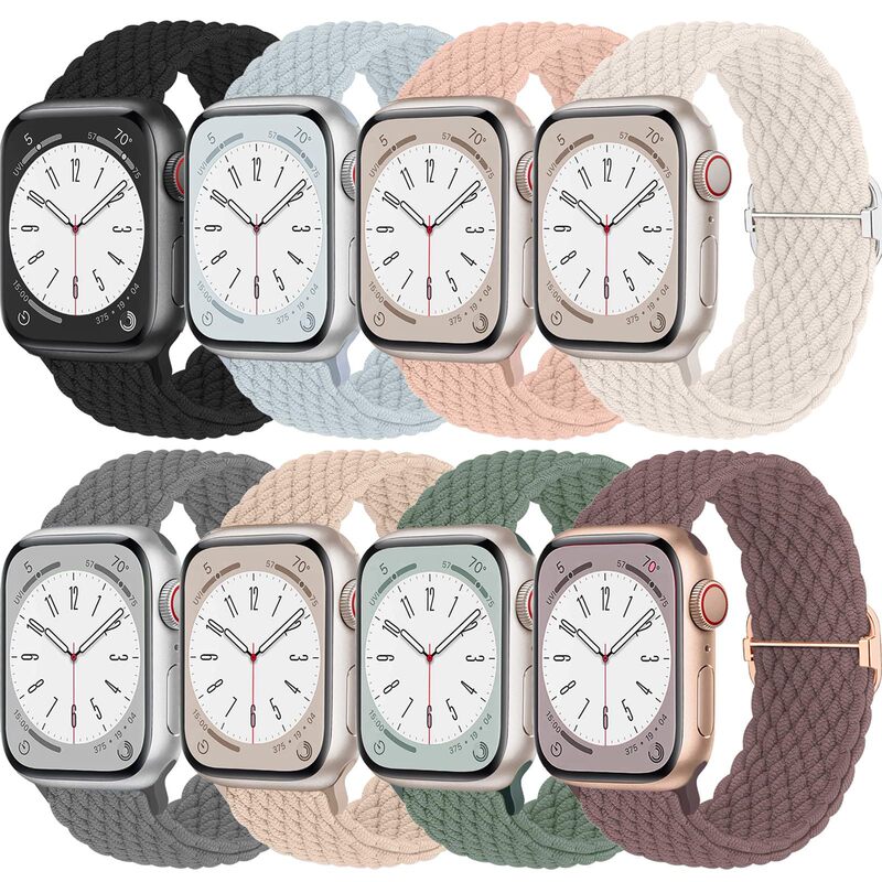 Suitable for Apple Watch Diamond-Patterned Nylon Wristband Iwatch11 Adjustable Elastic Woven Strap