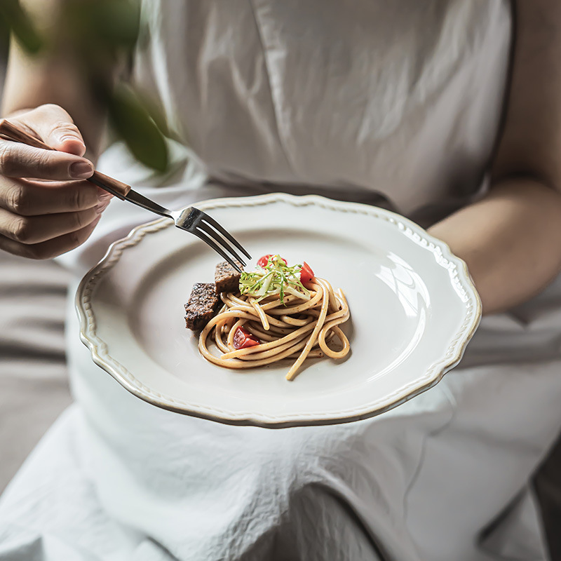 De alta calidad de estilo Palacio placa de cerámica Placa de carne hogar todo partido plato de desayuno Placa de pasta placa al por mayor