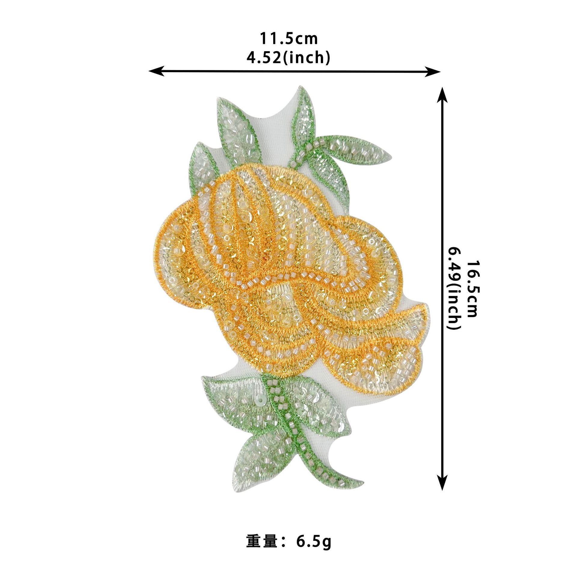 Rosas de perlas de diamante bordado parche multicolor opcional ropa accesorios DIY especial de alta calidad flor tridimensional