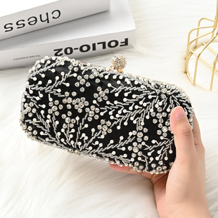 Cross-border New Diamond-encrusted Evening Bag Pearl Handbag Handmade Beaded Light Luxury Banquet Diamond Bag Crossbody Shoulder Bag