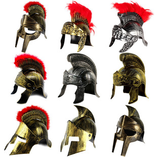 Ancient Roman Warrior Props Medieval Helmet Plastic Weapon Greek Sword Dagger Shield Knife
