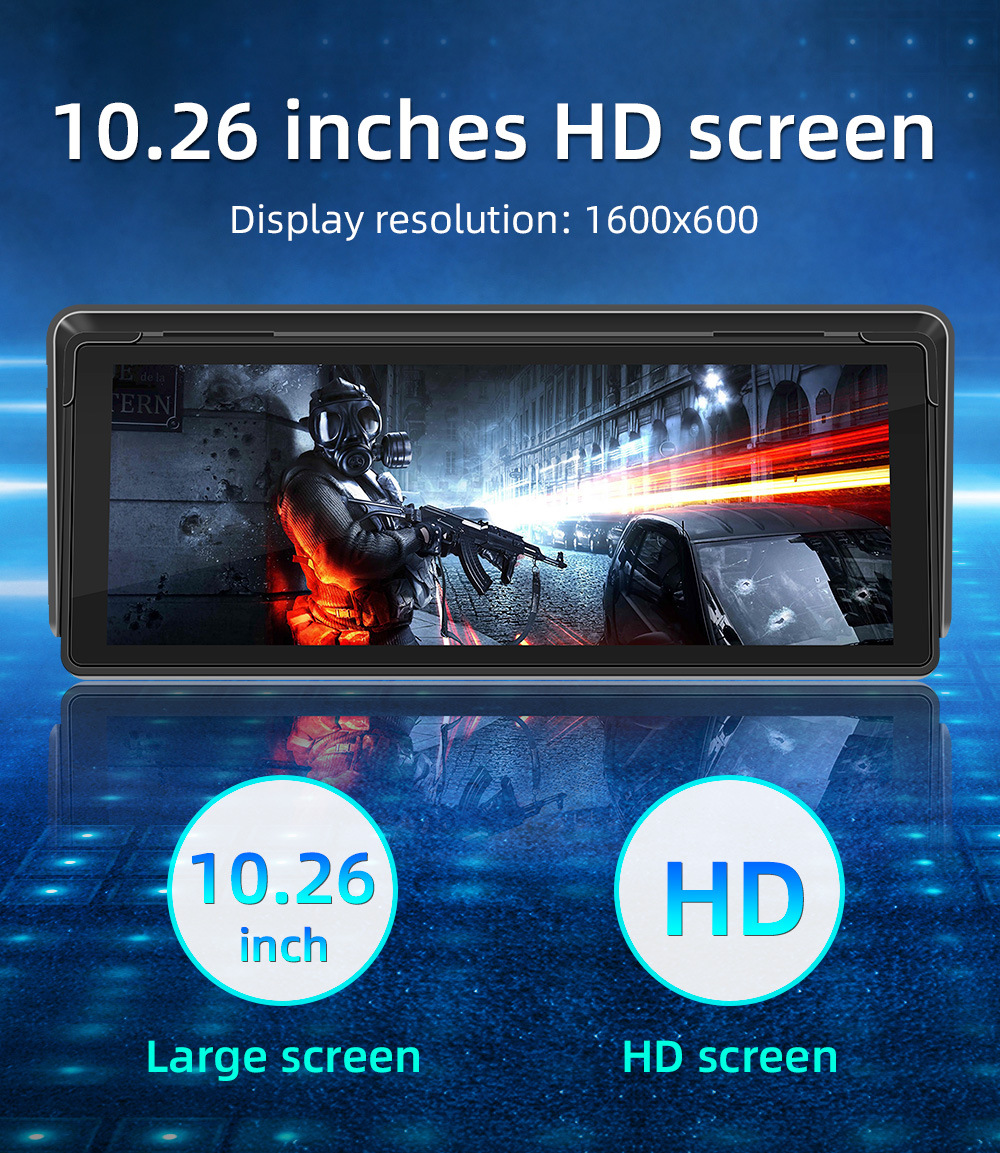 Wireless Carplay Sunshade Model 10.26inch Hd Large Screen Bluetooth Car Mp5 Player Convenient Navigation