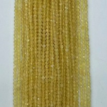 天然水晶黄水晶圆珠切面光面散珠球形切角长链饰品配件珠子