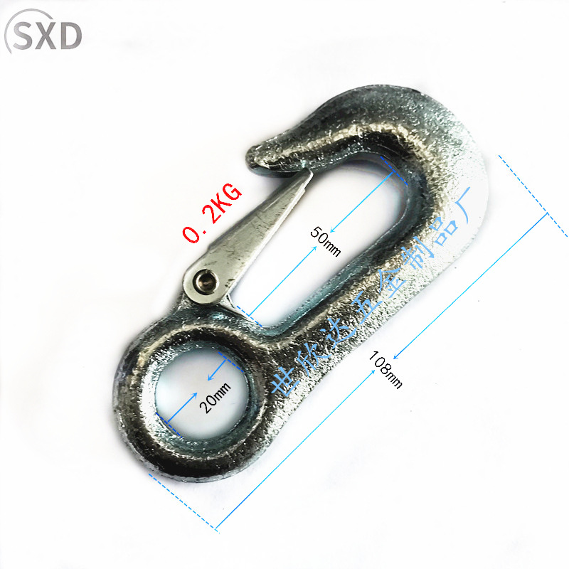 厂家直销 铁镀锌绞车钩 镀锌拖车钩 镀锌拉钩 眼型锻造安全舌片钩