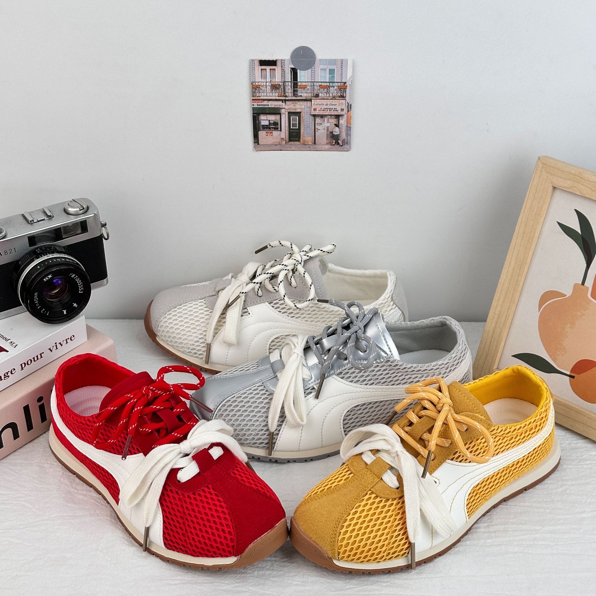 A9926ins zapatos de skate para mujeres 2025 verano nuevo estilo casual versátil suave de malla transpirable zapatos de entrenamiento alemán zapatos Agan