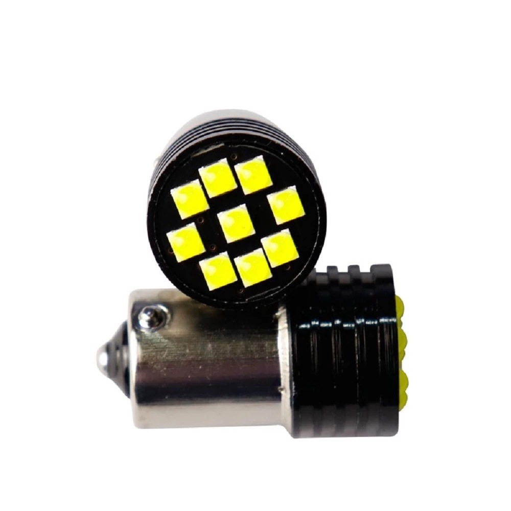 Auto decodificación luz de marcha atrás luz de dirección de freno bombilla de cola S25 1156 1157 3030 9LED luz de esquina