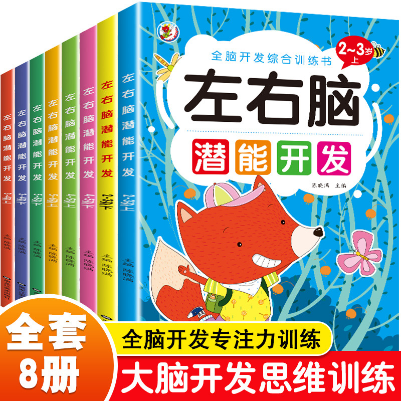 Children's Left and Right Brain Intelligence Potential Development 2 to 3 to 4 to 5 to 6 Years Old Whole Brain Thinking Training Educational Game Book