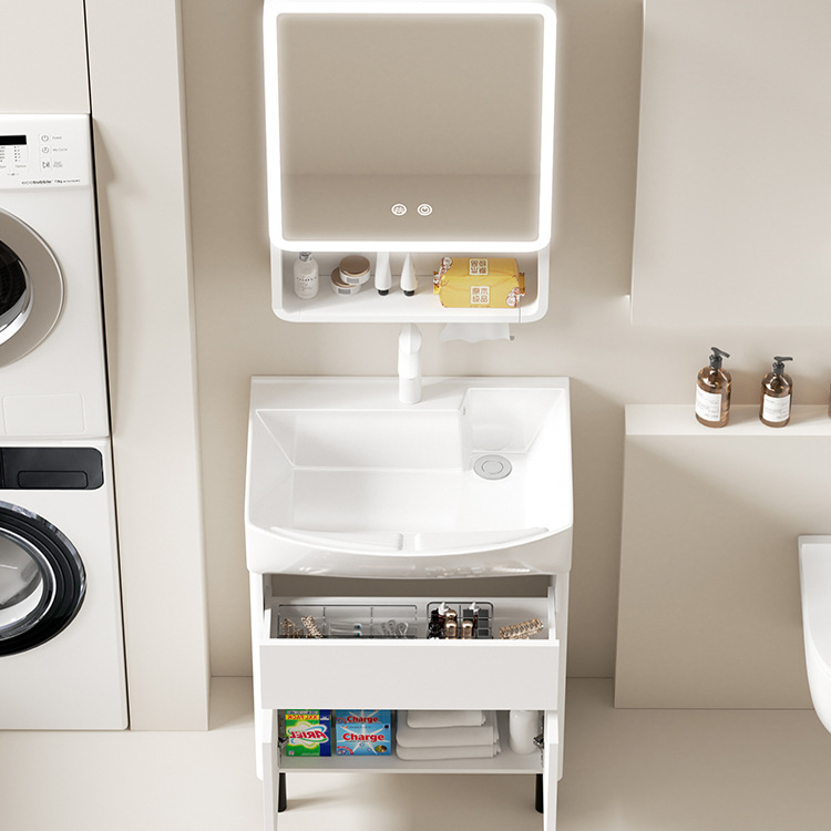 Aumente y profundice el lavabo, balcón, piscina de lavandería, lavabo de apartamento pequeño, suelo doméstico, tabla de lavar integrada al aire libre, lavabo de cerámica