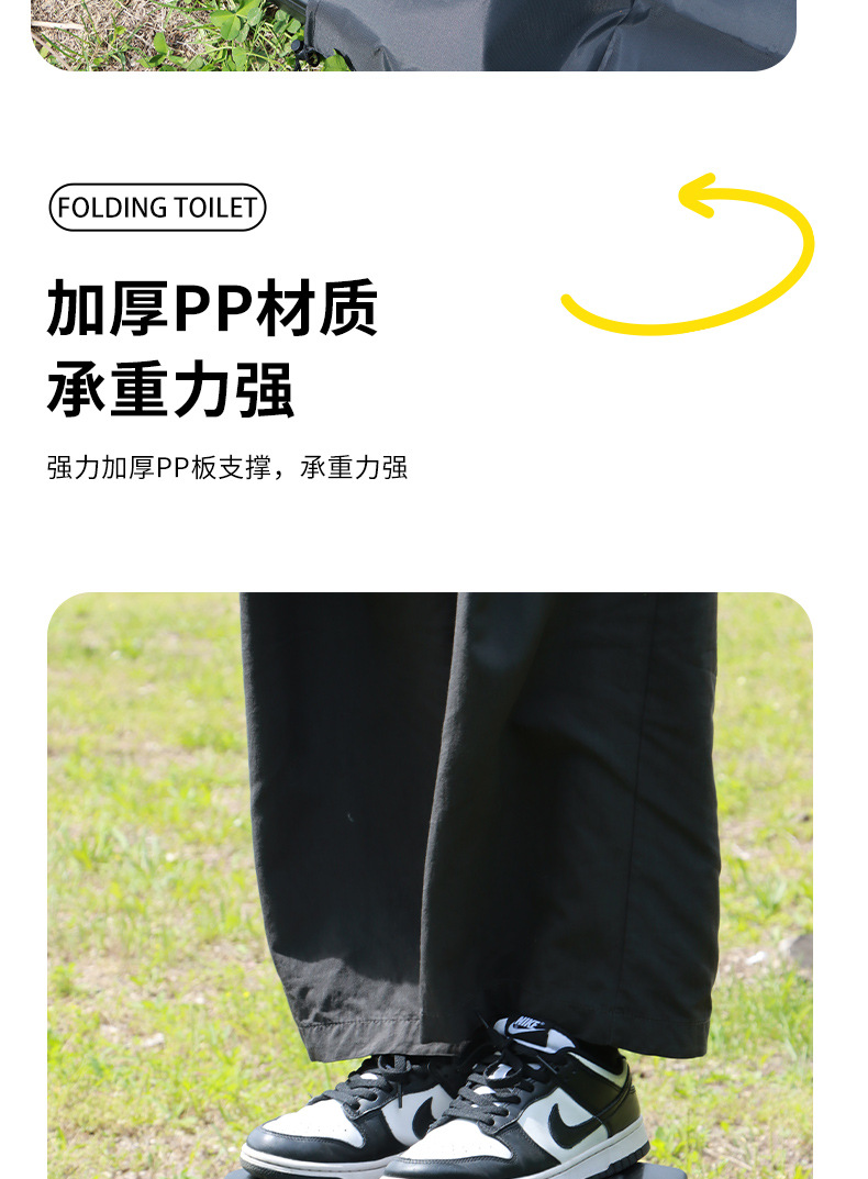 New Folding Toilet for Car Emergency Use, Portable Anti-Odor Outdoor Rv Folding Toilet for Adults